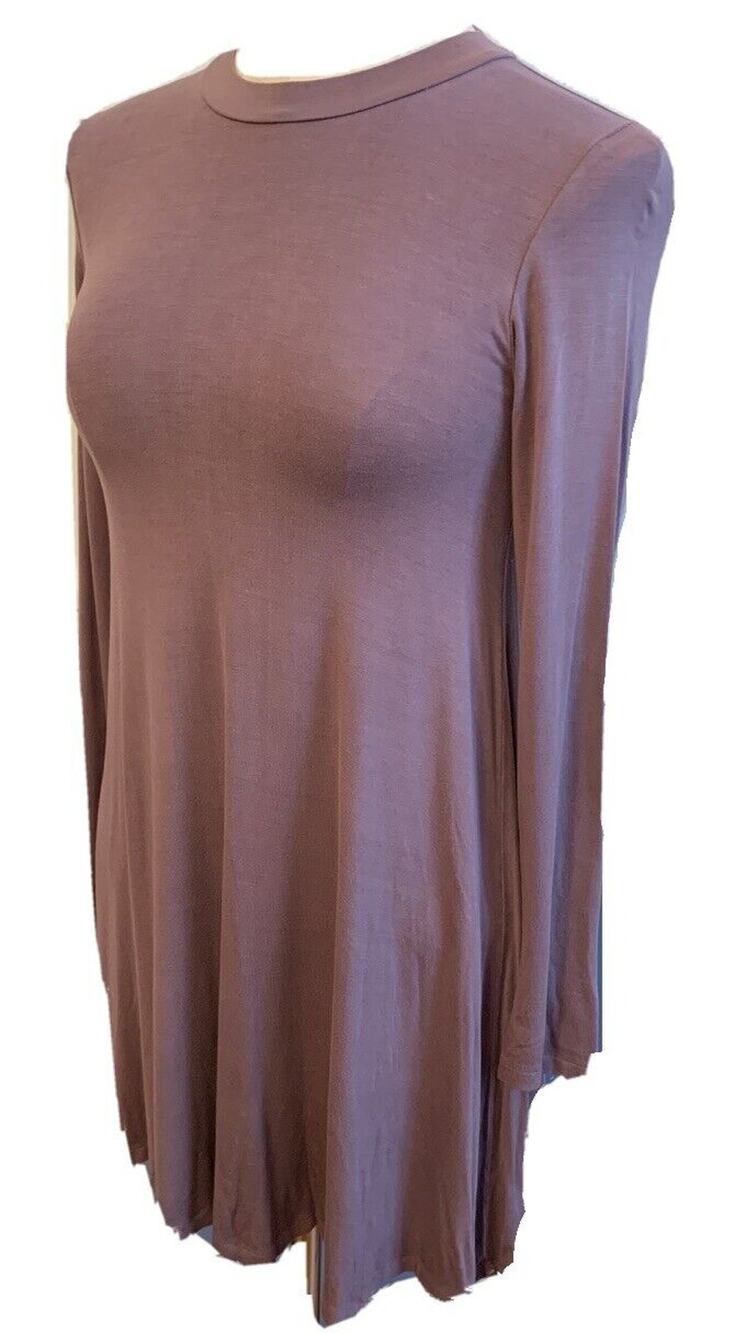 Small American Eagle Outfitters Mauve Knit Dress Lattice Back Long Sleeve